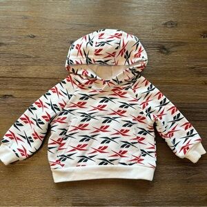 3/20$  Reebok Baby Hoodie with Red and Black Logo Design size 12 months